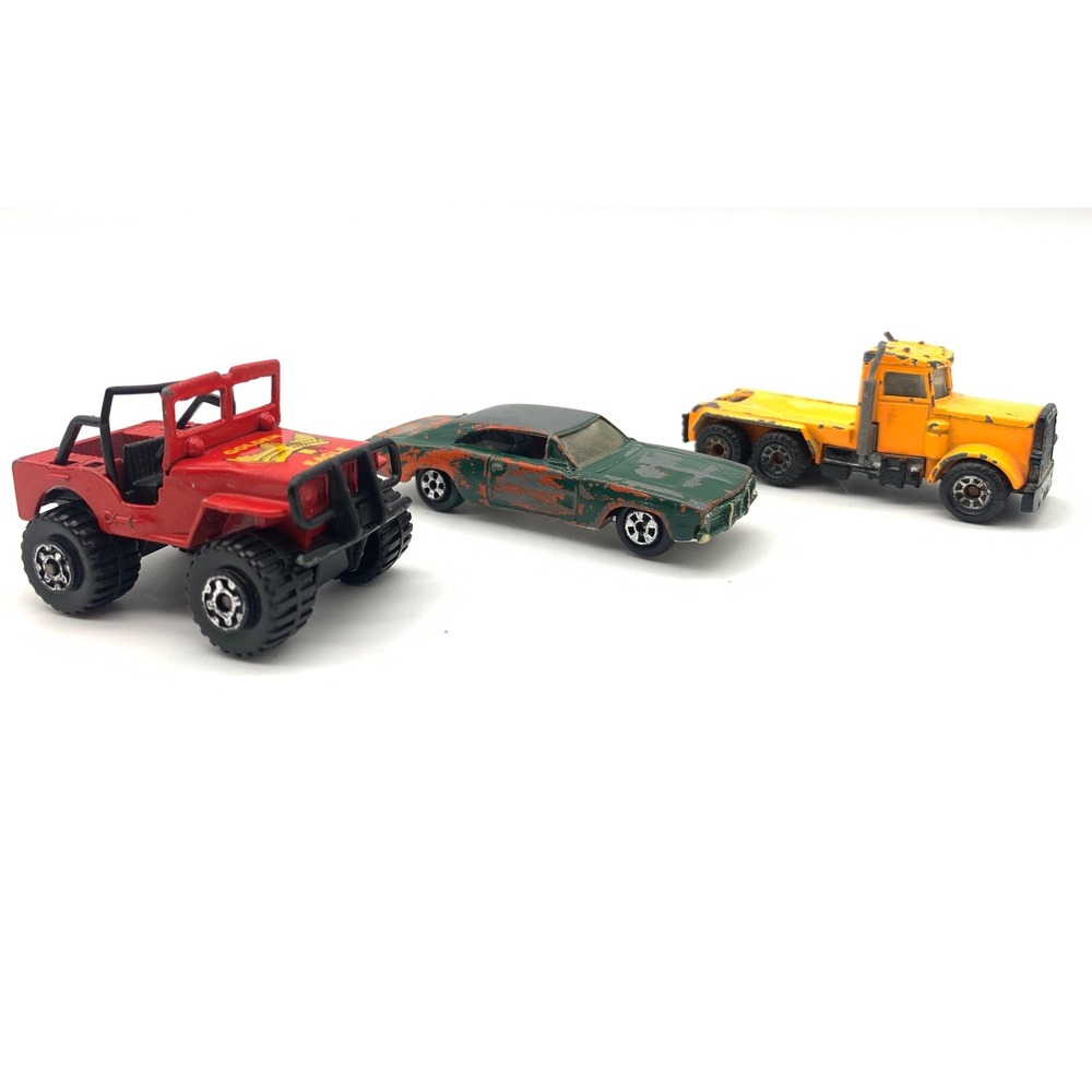 Ertl Matchbox Diecast Vehicle Lot General Lee Jeep Peterbilt Multicolor 1980s